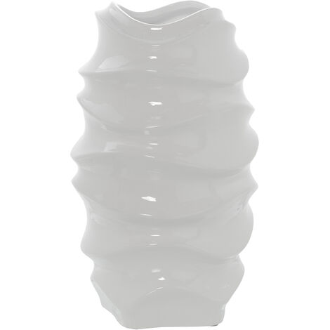 Keramikvase 33 cm glänzend weiß  ° 20x33cmpour alle Stile, um dem Haus eine Note zu verleihen (1/2)