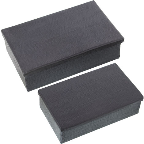 Setzen Sie 2 schwarz geschnitzte Aluminiumboxen 23x14x7+28x18x8cmpour alle Stile, um dem Haus eine Note zu verleihen (1/4)