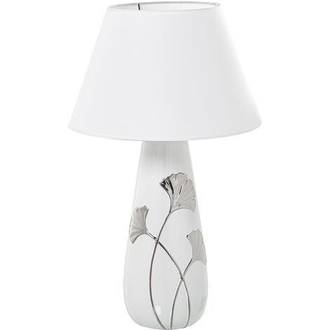 Weiße/Silber -Keramik -Tischlampe+52818, 1x27, max. 60 ° 35x58cm, Basi (1/4)