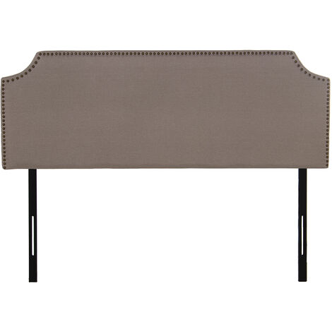 Kopf gepolstert Kopfteil beige Polyester, Black Metal Feet 160x7x117/127 cm, Sup: 160x57cmpour alle Stile, um dem Haus eine Note zu verleihen (1/4)