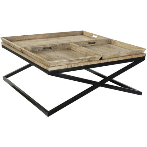 Holz Metallmetall Couchtisch 120x120x555 Metallholz Top Material Mehrfarbige Farbfamilie Niedrige Tische Details