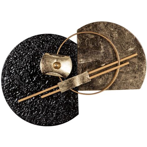 Goldschwarzes Metall-Wandornament 83X8X53 cm
