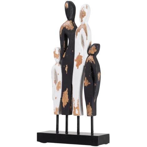 Familienfigur Metall Mangoholz 22X9X46 cm (1/5)