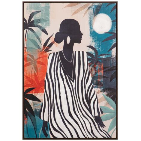 Afrikanische Malerei 50% handgemalt 83X4X123 Cm (1/5)