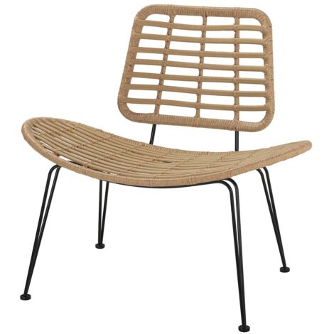 Natürlicher synthetischer Rattanstuhl Schwarz 87X63X79 Cm (1/5)