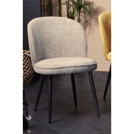 Isuan Alpaka Vison Stuhl mit schwarzen Beinen 52X61X80 cm (1/5)