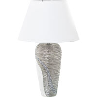 Tabellenlampe in weißer Keramik/Feld.+52755.1x27, max.40 ° 35x56cm, Basi