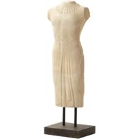 Terrakotta Mann Torso Figur Weiß 40X35X130 Cm