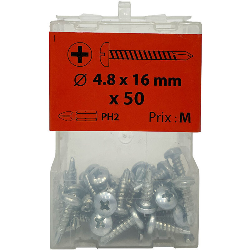 50 vis autoperceuses 4,8x16mm cylindrique zingué Viswood
