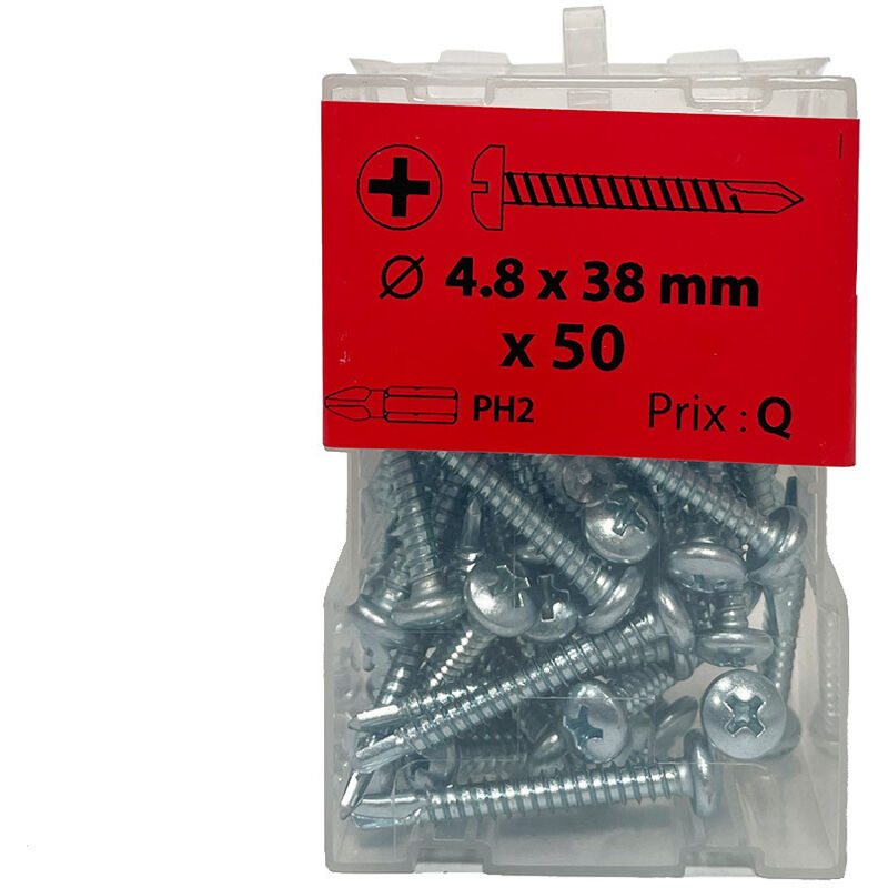50 vis autoperceuses 4,8x38mm cylindrique zingué Viswood