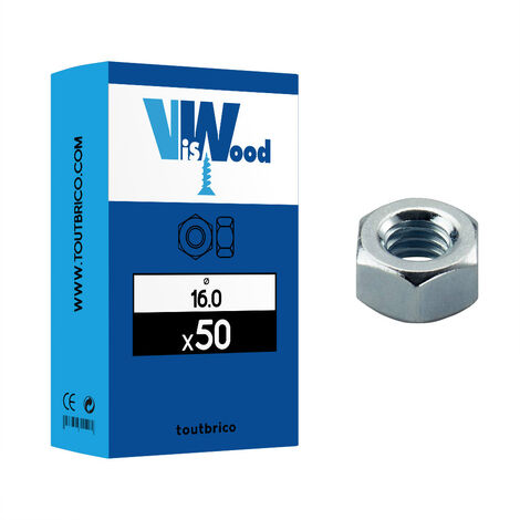 Lot De 50 écrous Hexagonaux M10-1.50 En Inox - Finition Propre, Pour Assemblage Métrique, Par Fastenere