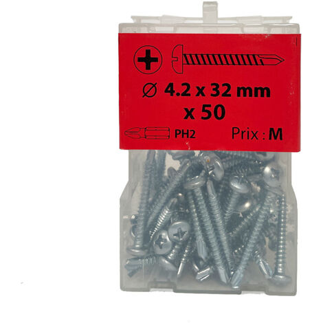 50 vis autoperceuses 4,2x32mm cylindrique zingué Viswood