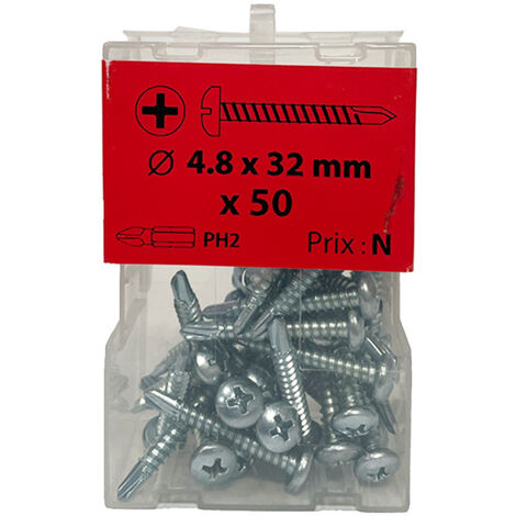 50 vis autoperceuses 4,8x32mm cylindrique zingué Viswood