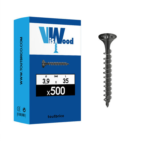 500 vis placo  3,9x35mm trompette phosphaté Viswood