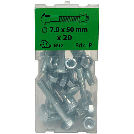 20 boulons TRCC 7 x 50mm zingué - Viswood (1/2)