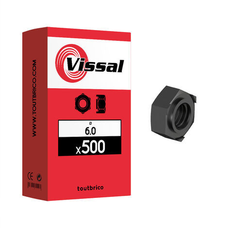 500 écrous à souder Ø 6mm brut - Vissal (1/2)