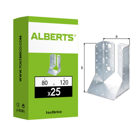 Sabot de solive aile intérieure - 120 mm x 80 mm - Alberts