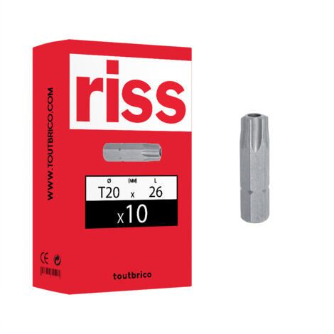 10 embouts intensifs Torx percés T20 26mm - Riss (1/2)