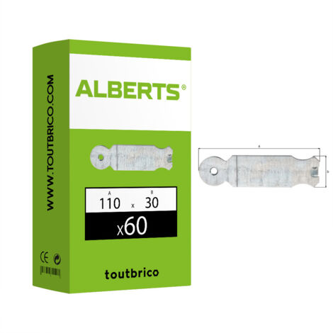 60 pattes à scellement 110 x 30mm - Alberts (1/3)