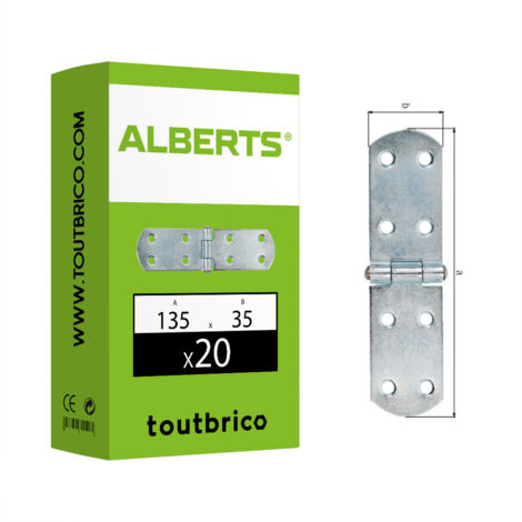 20 charnières de malle 135 x 35 x 2mm - Alberts (1/2)