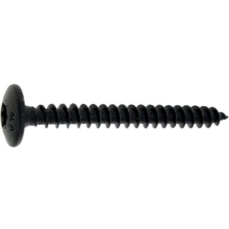 Vis de penture 6 x 80 mm – Acier zingué noir – Tête cylindrique bombée TX – Boîte de 100 vis pour montage de volets – Viswood