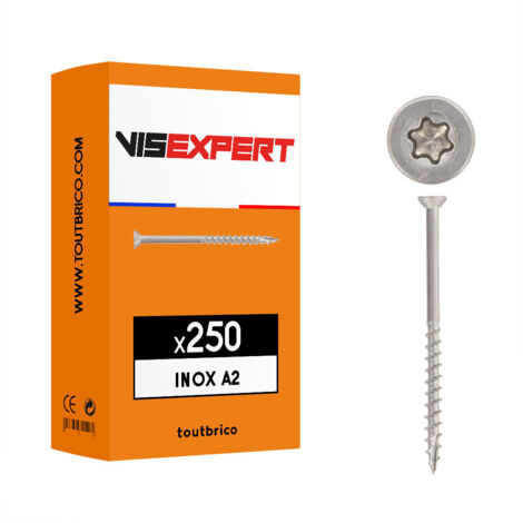 250 vis à bois terrasse torx A2 tête fraisée - Vis Expert (1/5)