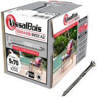 200 vis terrasse 5 X 70mm tête réduite inox A2 - Vissal