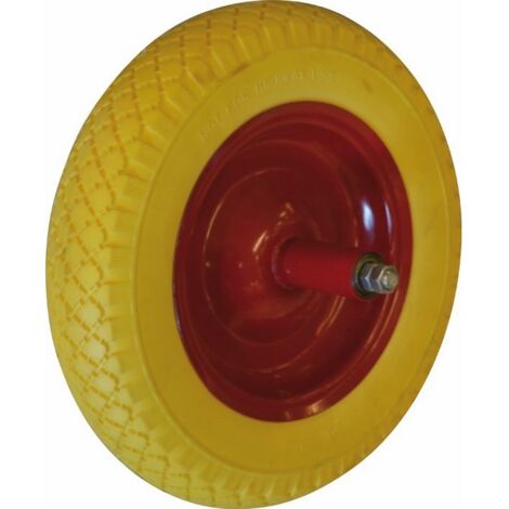 RUOTA PIENA GIALLA per CARRIOLA MAURER 350 mm ASSE150 mm
