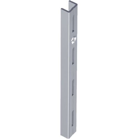 Mensola da parete lunga 2000 mm in bianco alluminio, foratura singola