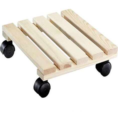Carrellino carrello poratutto in legno munito di ruote cm 35x35 porta vasi