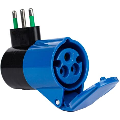 FANTON 78000-E Adattatore industriale, spina italiana 2P+T 16A, presa 2P+T 16A 200-250V 6h IP44