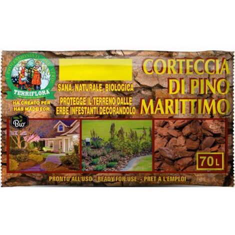 Corteccia di pino marittimo 70 litri Protegge il terreno dalle erbe infestanti