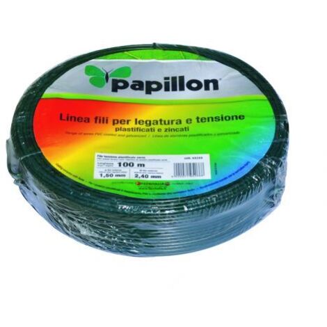 FILO PAPILLON ZINCATO PLASTIFICATO PER RETI VERDE 1,8 MM MT 100 (38216) (1/3)