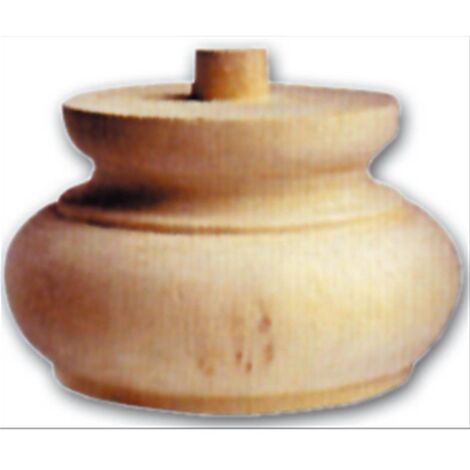 Gamba Per Mobili A Cipolla In Legno Di Ontano Tornito 130X75 Mm Art. 03.0015