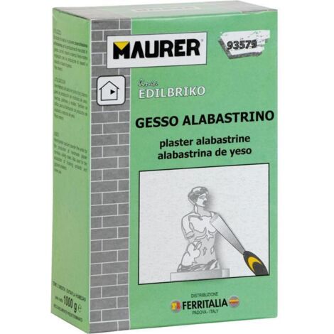 Maurer – Gesso alabastrino kg.5 – Emidrato di calcio per manufatti in gesso – Resistenza a compressione 12 N/mm² – Tempo di presa 15-25 min (1/3)