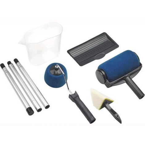 Maurer Kit 6 Pezzi Rullo Pittura floccato + Serbatoio + vassoio + Aste prolunga