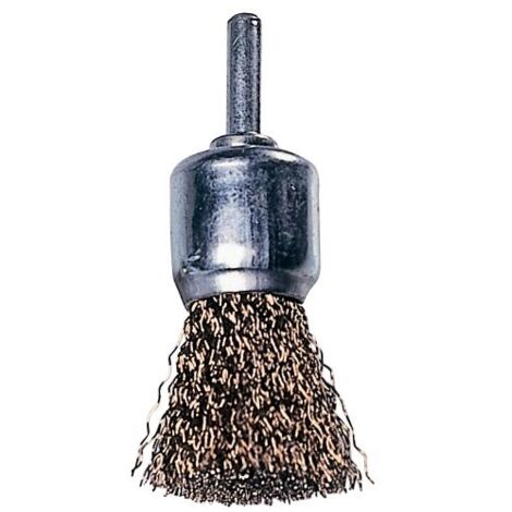 Spazzola a Pennello per Trapano Filo acciaio 0,3 mm 25X30 mm Gambo 6mm Maurer (1/5)
