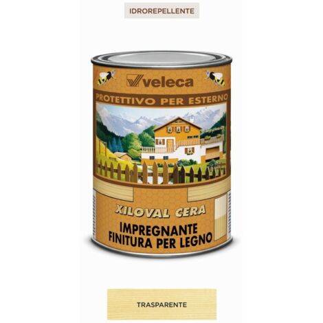 Cera impregnante per legno protettiva trasparente 1l Veleca finitura resistente