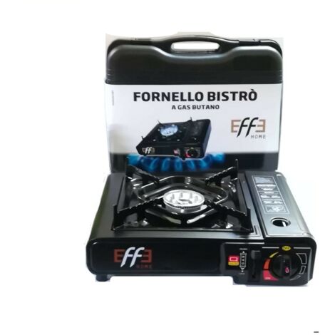 FORNELLO PORTATILE DA CAMPEGGIO A GAS CUCINA VIAGGIO CAMPING CON VALIGETTA 27205