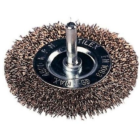 Spazzola a Disco per Trapano Filo acciaio 0,3 mm   75X10 mm Gambo 6 mm  Maurer (1/2)