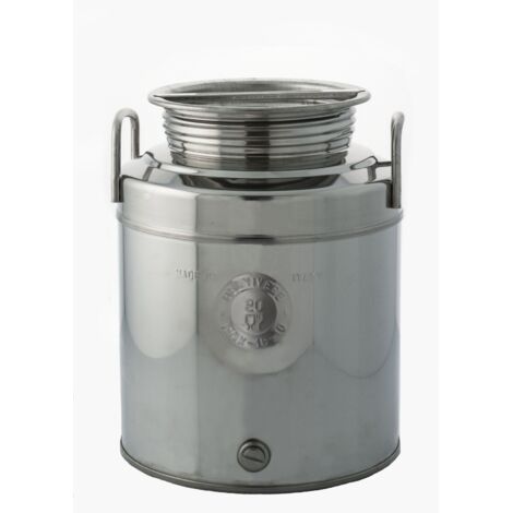 FUSTO IN ACCIAIO INOX LT.20 PER OLIO CONTENITORE BIDONE BELVIVERE
