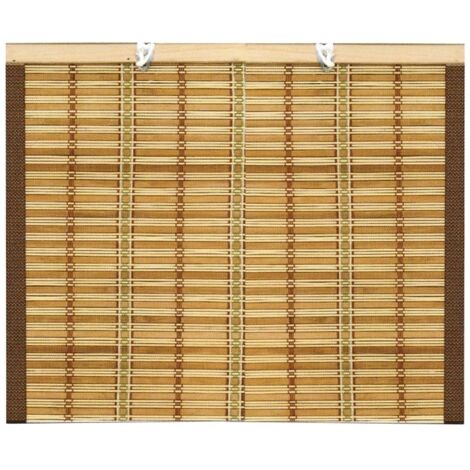 EAC – Tenda da sole tapparella in midollino con corda – Dimensioni 100x260H cm – Bordo in cotone per esterni – Protezione solare elegante (1/2)