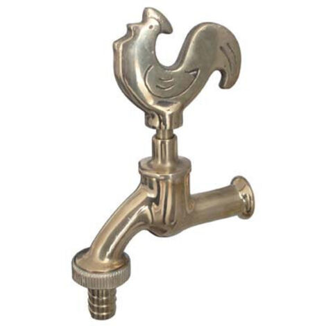 Domus rubinetto artistico a vite gallo di ricambio per fontane in ottone attacco maschio da 1/2" con portagomma