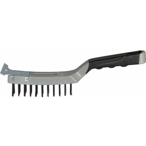 Spazzola in Acciaio 4 Ranghi con Manico e Raschietto Soft Grip Maurer