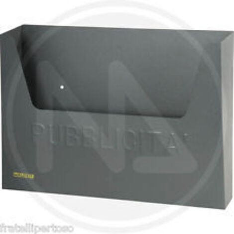 cassetta porta pubblicita' con tetto in lamiera zincata nero cm 36x8,5x37 h