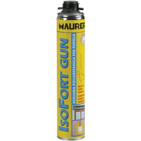 Maurer – Schiuma poliuretanica per pistola Isofort Gun 750ml – Monocomponente per sigillare e isolare – Ottima per riempimento cavità e fissaggio tubi (1/4)