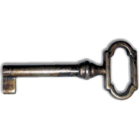 Chiave Mobili Antichi ARTE POVERA Metal Style OTTONE Antichizzato 27x61mm Restauro