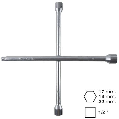Maurer 2320390-Chiave a croce, 17 x 19 x 22 mm, attacco da 1/2"""
