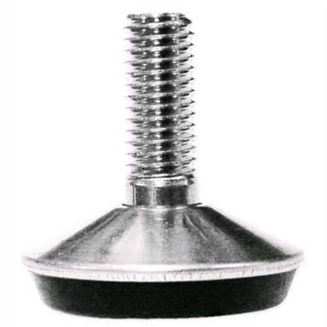PIEDINO   50xM10 mm Piede REGOLABILE per MOBILI Troncoconico Barra FILETTATO Gomma Metallo