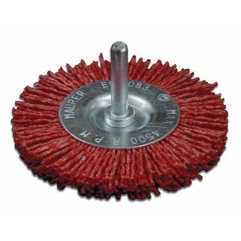 SPAZZOLA DISCO IN NYLON CON CODOLO MM 6 Ø 75 - 100 35653V Ø 75X8 (35653) (1/2)